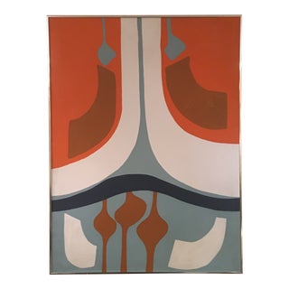1970s Silkscreen Print on Canvas For Sale