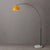 Mid-Century Modern 1960s Half Dome Nova of California Floor Lamp - Mid Century Modern, Mustard Steel Shade, Black Nickel Finish, White Marble Base For Sale - Image 3 of 7