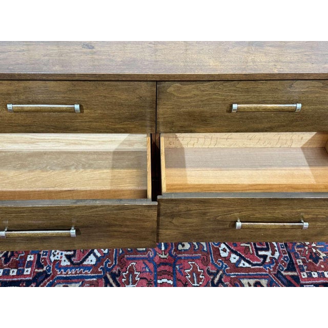 Art Deco Style Chest of Drawers in Walnut and Oak, 1950s For Sale - Image 6 of 18