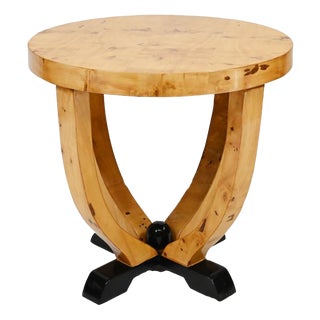 Art Deco Side Table in Satin Birch For Sale