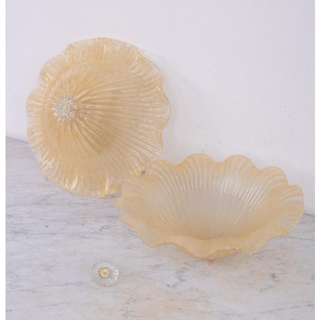 Gold Murano Gold Ceiling Light Flower by Barovier & Toso, 1970 For Sale - Image 8 of 11