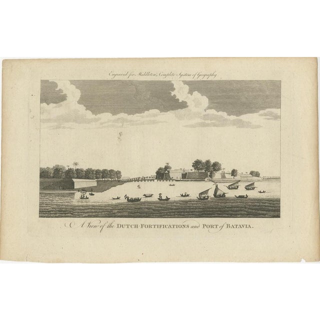 Antique view of batavia port jakarta – dutch voc fortifications 1778 this elegant eighteenth-century copperplate engraving...