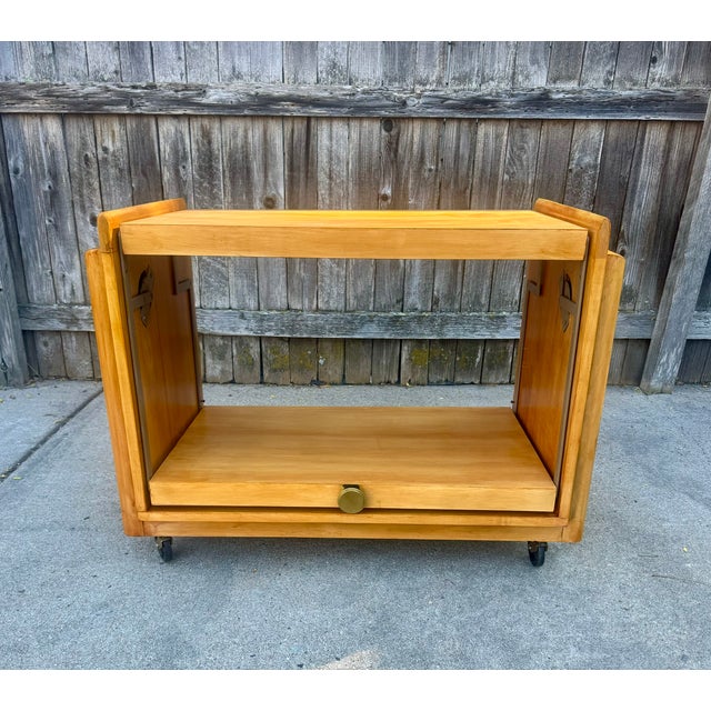 Mid-Century Modern Vintage John Keal for Brown-Saltman Bar or Tea Cart For Sale - Image 3 of 8