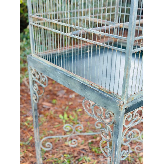Metal Enormous Vintage Maitland Smith Birdcage For Sale - Image 7 of 11