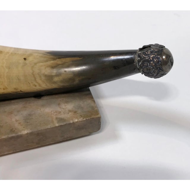 Antique Horn Vase With Stone Base For Sale In Kansas City - Image 6 of 6