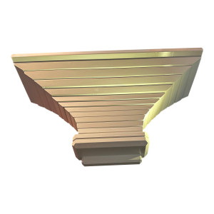 A Large Graduated Step Wall Bracket Shelf or Console Mid. Century Modern. Palest Grey
