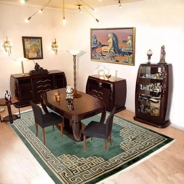 Art Deco Dining Table and Chairs by Hubert Martin et Ploquin for Marber, 1930s, Set of 7 For Sale - Image 3 of 16