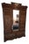 19th Century Victorian Burl Wood & Oak 3-Door Grand Wardrobe Armoire With Mirror For Sale