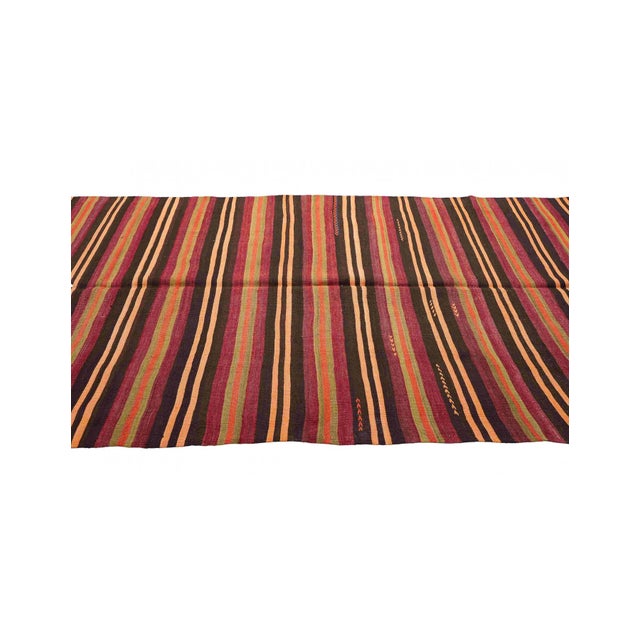 Decorative Vintage Striped Kilim Rug - 5`1" X 10`10" For Sale In Los Angeles - Image 6 of 6
