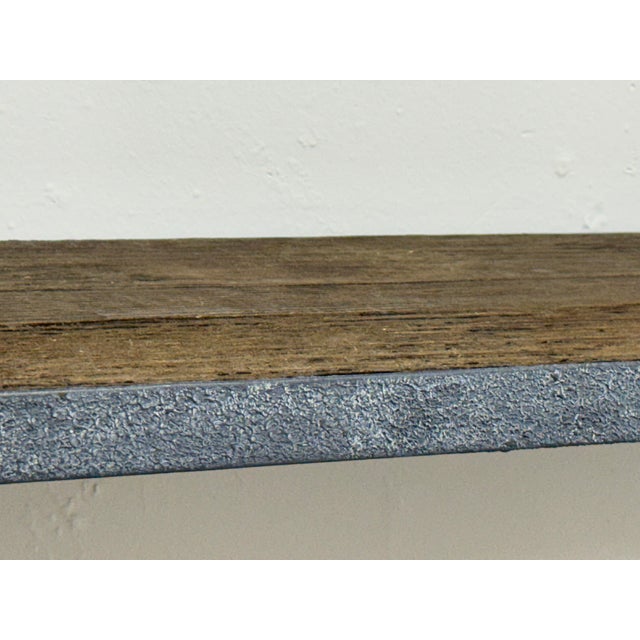 Wood Restoration Hardware Industrial Leaning Wood & Metal Shelving Unit For Sale - Image 7 of 12