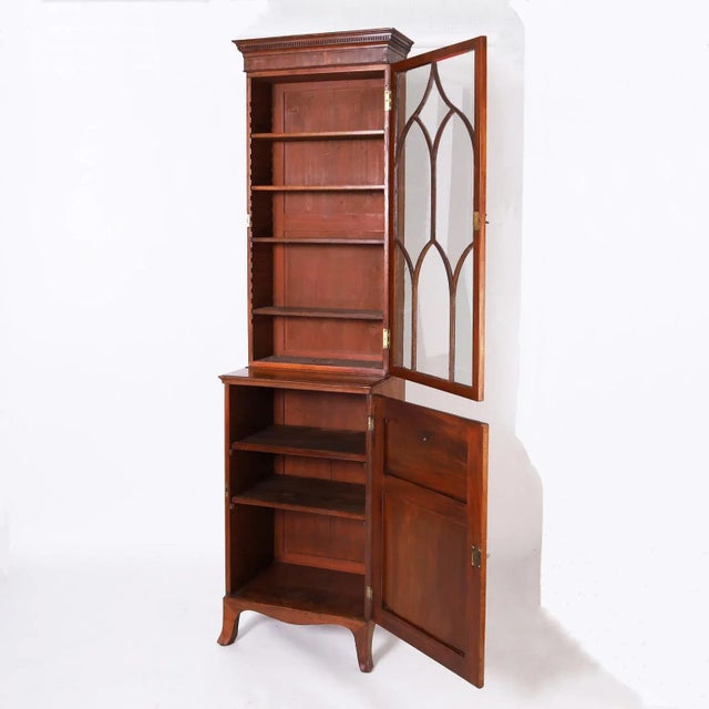 Pair of Glazed Front Bookcases or Cabinets For Sale - Image 4 of 12