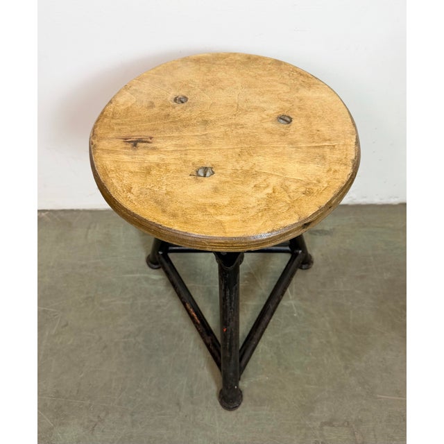 Mid-Century Modern Industrial Workshop Swivel Stool, 1960s For Sale - Image 3 of 13