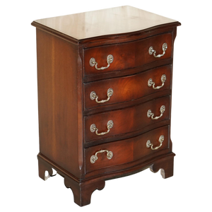 Small Vintage Serpentine Mahogany Chest of Drawers