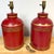 Pair English Chinoiserie Red Tole & Gilt Painted Tea Caddy Lamps, 20th Century For Sale - Image 13 of 14