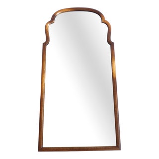 Antique Farmhouse Dutch Oak Scalloped Mirror For Sale
