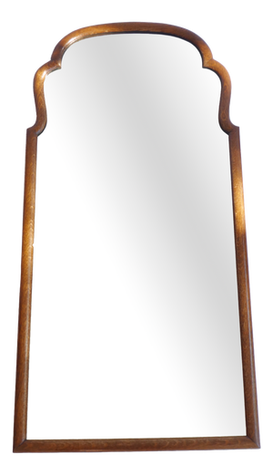 Antique Farmhouse Dutch Oak Scalloped Mirror