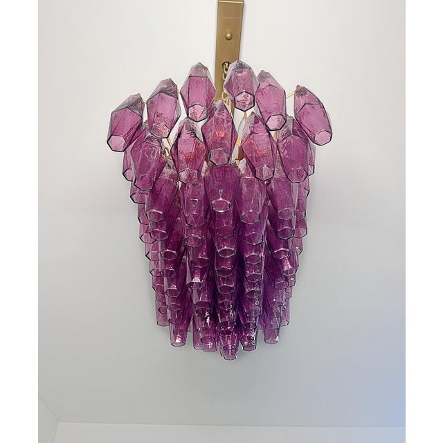 Amethyst Murano Glass Poliedri Chandelier by Carlo Scarpa, 1990s For Sale - Image 10 of 18
