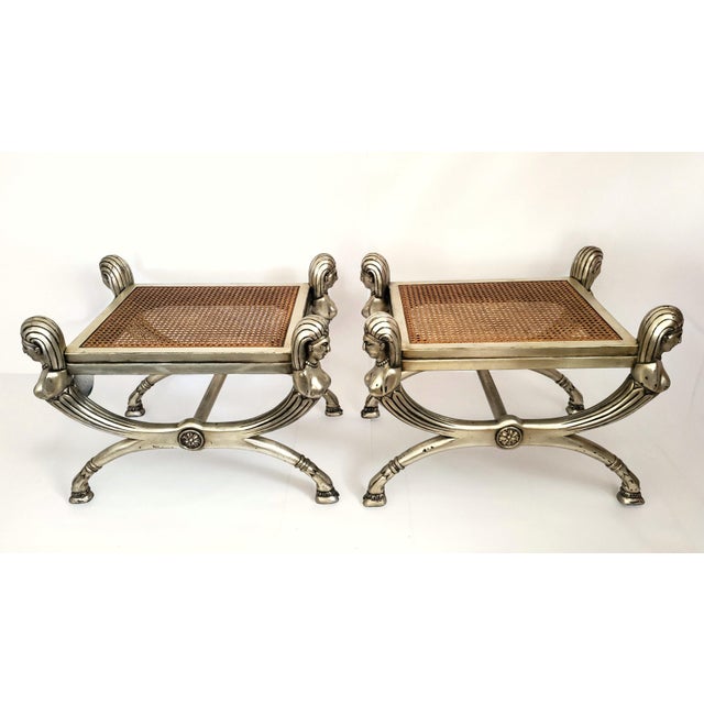 Marge Carson Benches With Upholstered Cushions Pair For Sale - Image 4 of 18