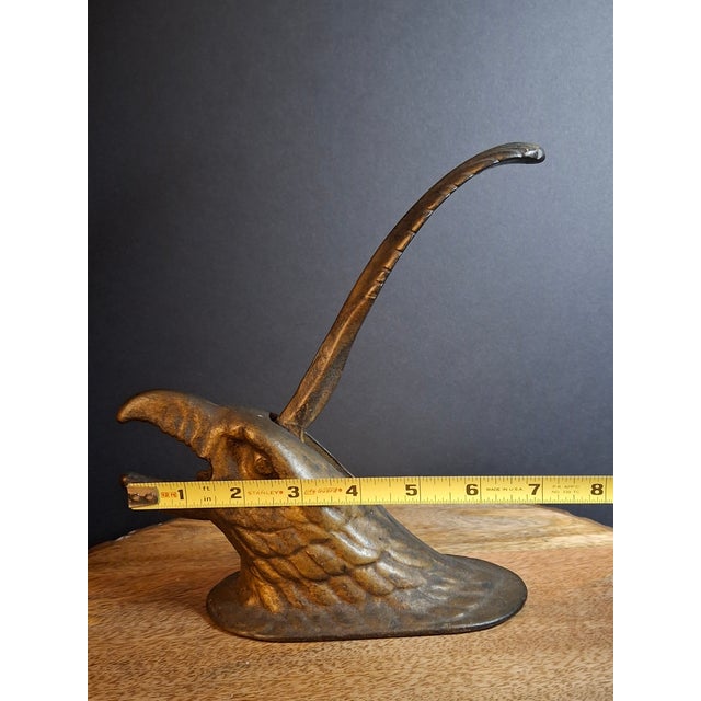 Antique Cast Iron Eagle Head Tabletop Nutcracker Mechanical Lever Brass Wash Finish For Sale - Image 17 of 18