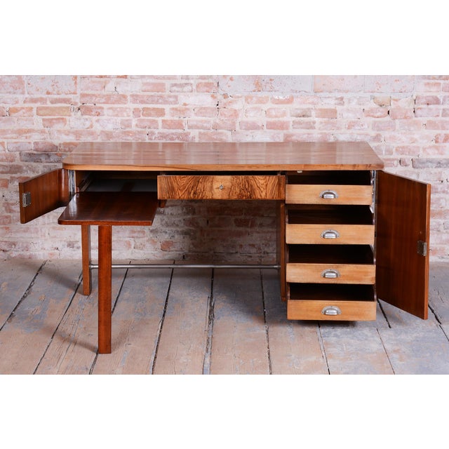 This writing desk is an excellent example of 1930s czechoslovak art deco, produced by the renowned up závody rousínov. The...
