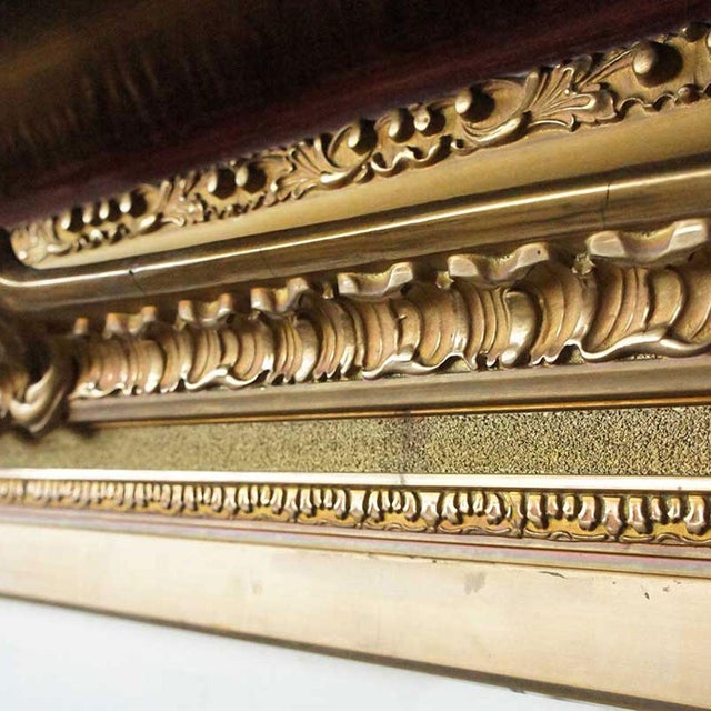 Very Large American Victorian Giltwood and Gesso Painting/Mirror Frame For Sale In Denver - Image 6 of 12