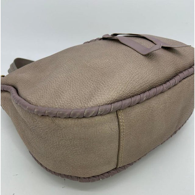 Mid 20th Century Nina Ricci Gray Leather Hobo Shoulder Bag For Sale - Image 9 of 11