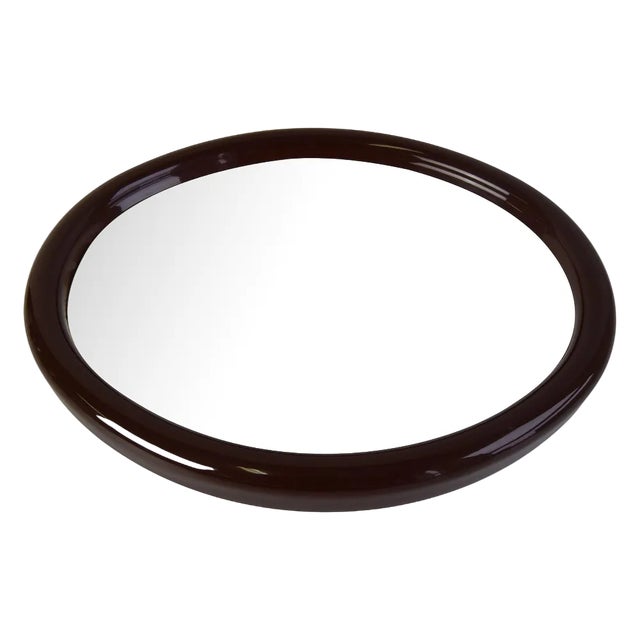 Vintage Oval Wall Mirror, Czechoslovakia, 1970s For Sale