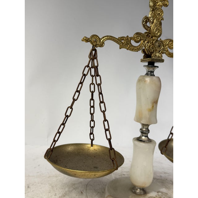 Vintage Scale in Onyx and Brass, 1940s For Sale - Image 6 of 12