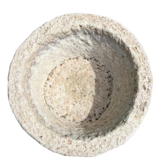 Vintage Stone Rustic Planter Bowl For Sale - Image 4 of 5