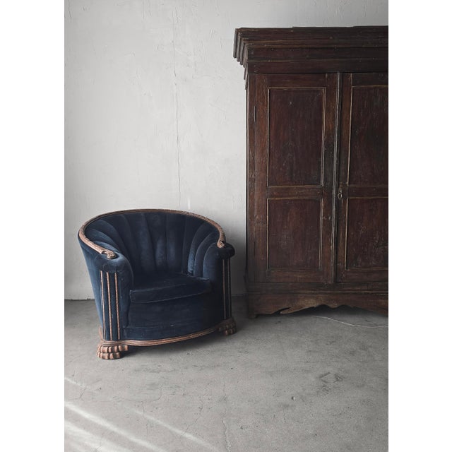 Art Deco Antique 1930's French Art Deco Club Chair For Sale - Image 3 of 11