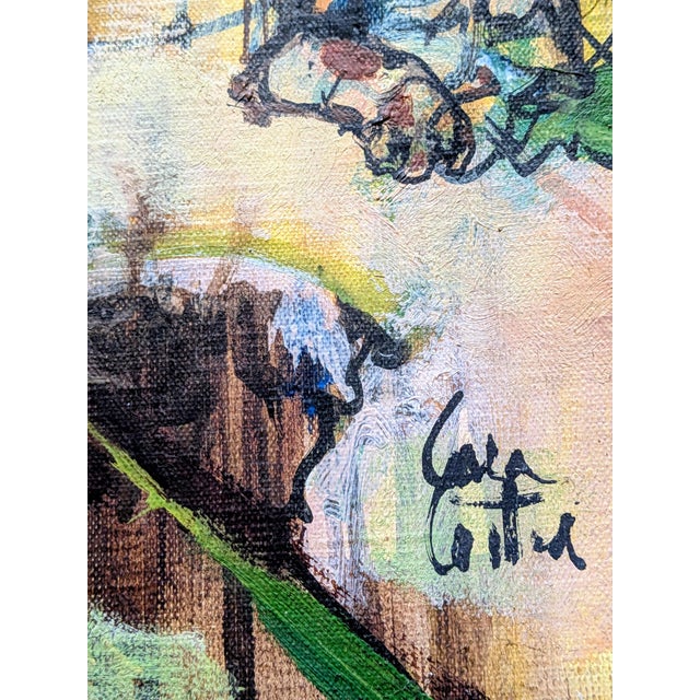 1970s Philippe Cara-Costea, View from the Courtyard, 1974, Oil on Canvas For Sale - Image 5 of 12