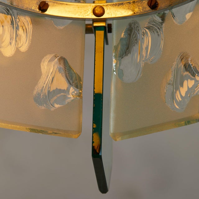 1950s 1950s Italian Glass Paneled Pendant in the Manner of Fontana Arte For Sale - Image 5 of 7