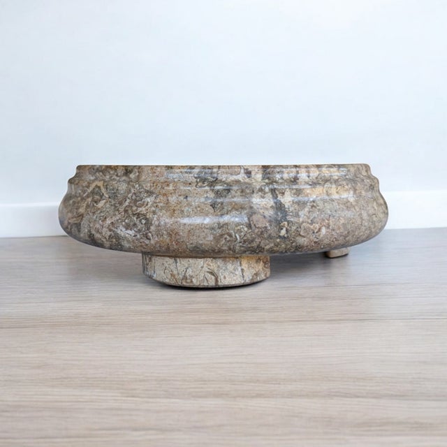 Late 20th Century Vintage Organic Modern Tessellated Stone Pedestal Stand For Sale - Image 5 of 11