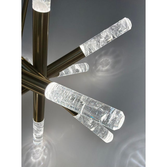 Revelation Modern Brass and Quartz Led Scepter Pendant For Sale - Image 4 of 7