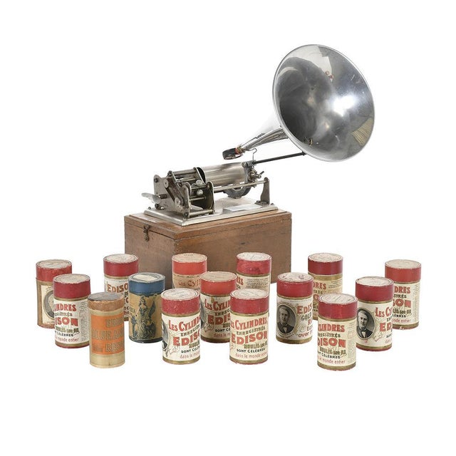 Cylinder Phonograph with Cylinders For Sale - Image 9 of 9