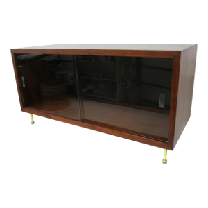 George Nelson Styled Walnut Miniature Display Cabinet