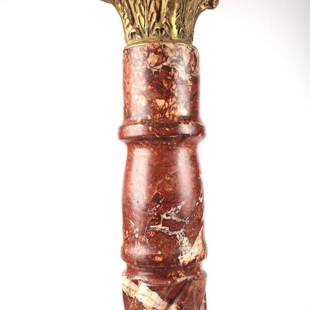 Cream Italian Marble Pedestal Stands, 1900s, Set of 2 For Sale - Image 8 of 9