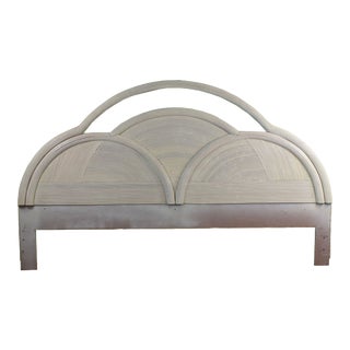 1980s Blonde Crespi Style King Headboard For Sale