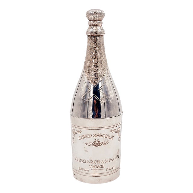 Silver Plated Champagne Bottle from Parks of London For Sale