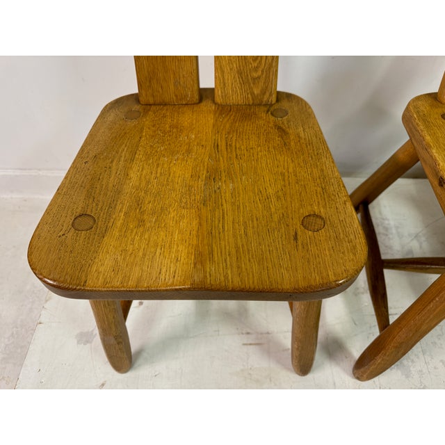 Oak Dining Chairs by De Puydt, 1960s, Set of 4 For Sale - Image 4 of 18