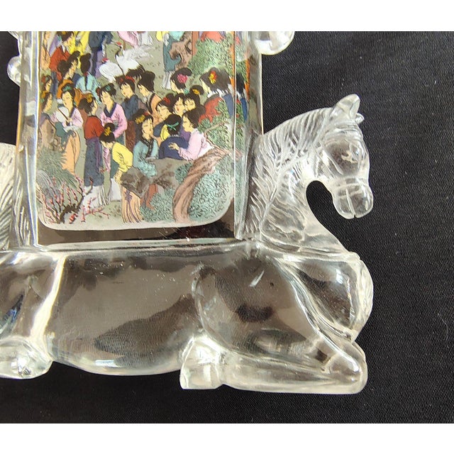 Transparent Extraordinary Large 1997 Signed Chinese Inside-Painted Glass Snuff Bottle by Xiao Yu For Sale - Image 8 of 10
