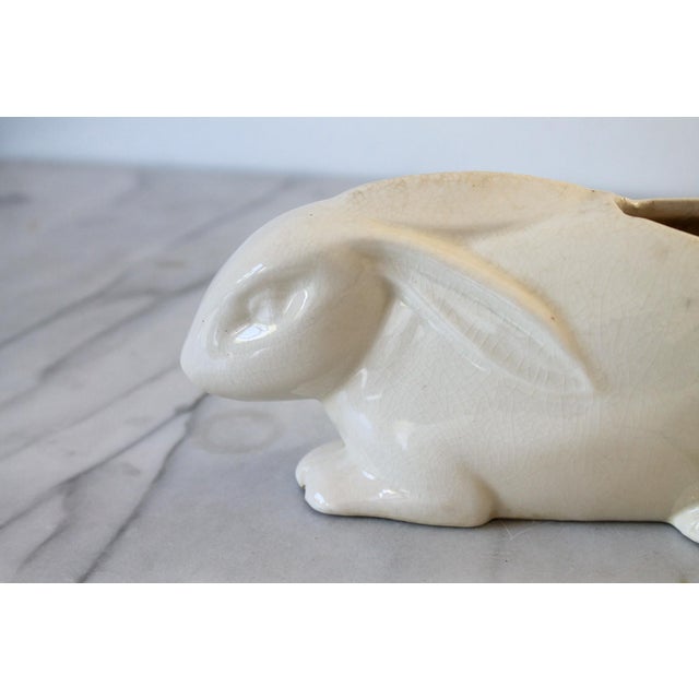 Mid 20th Century Vintage Ceramic Bunny Rabbit Planter For Sale - Image 5 of 9