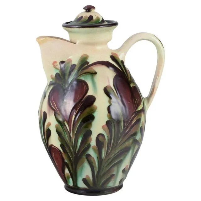 Ceramic Chocolate Jug with Polychrome Glaze from Kähler, Denmark, 1930s For Sale - Image 9 of 9