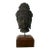 Antique Bronze Bust of Buddha Mounted on a Wood Stand For Sale