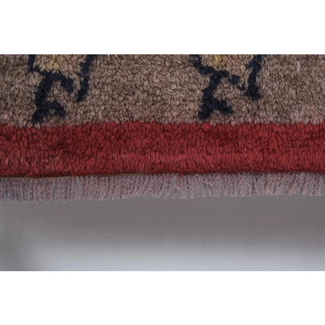 1960s Vintage Organic Wool Turkish Tulu Rug 3'7'' X 6'11'' For Sale - Image 11 of 13