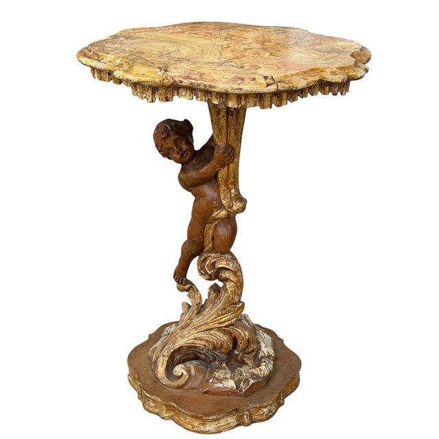 Antique Venetian Figural Putti Table For Sale - Image 4 of 5