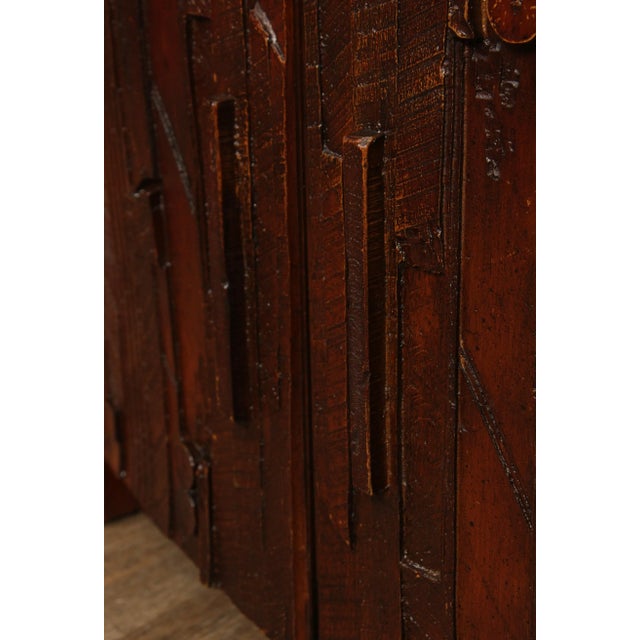 Lane Mid Century Brutalist Pueblo Cabinet Nightstands - A Pair For Sale - Image 10 of 12