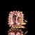 1990s Tourmaline Rubellite Diamond Ring 14 Kt 7.45 TCW Certified, Size 6 For Sale - Image 9 of 17