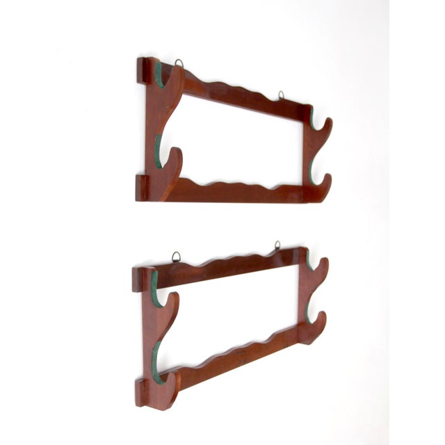 Wood Mid-Century Wooden Gun Rack Pair For Sale - Image 7 of 17
