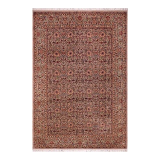 Floral Pak-Persian Taupe/Pink Wool Rug - 9'2'' X 12'7'' For Sale